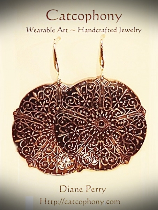 Sterling embossed earrings