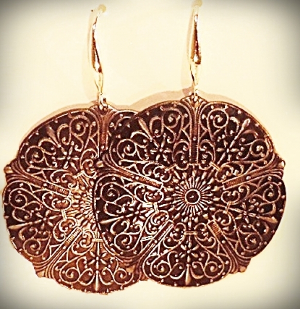 Sterling embossed earrings