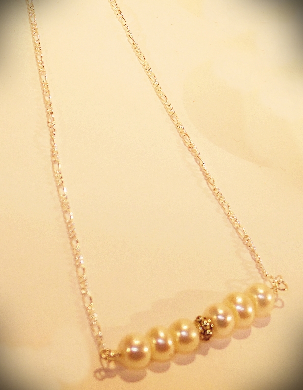 Pearls and silver necklace
