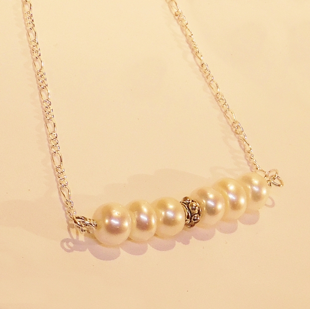 Pearls and silver necklace