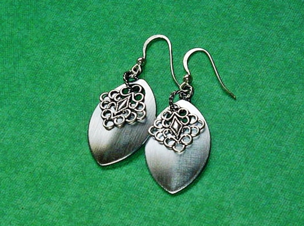 Silver scales earrings