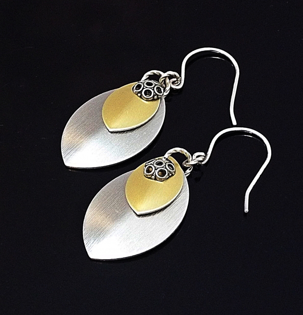 Gold and silver earrings