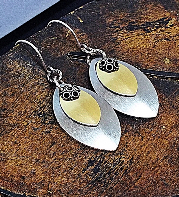 Gold and silver earrings