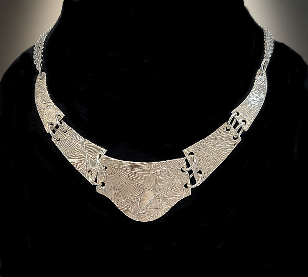 Sterling silver collar necklace