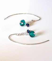 Emerald Crystal & Sterling Earrings