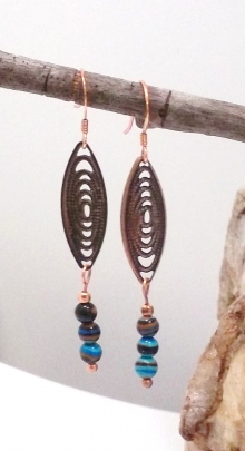 Copper and turquoise earrings